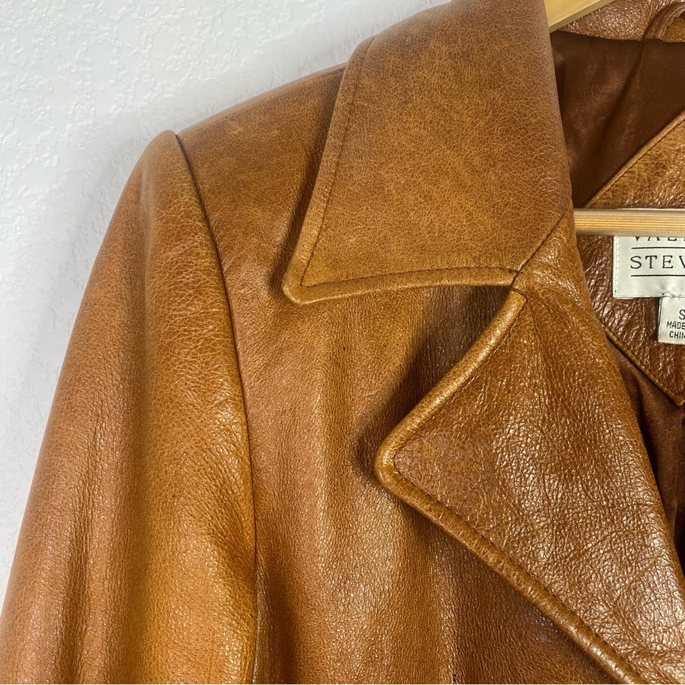 Vintage Valerie Stevens Brown 100% Leather Jacket - Picture 3 of 14